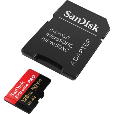 SanDisk 128 GB microSDXC UHS-I U3 Extreme Pro + SD Adapter SDSQXCD-128G-GN6MA 323242 фото