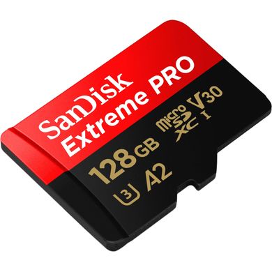 SanDisk 128 GB microSDXC UHS-I U3 Extreme Pro + SD Adapter SDSQXCD-128G-GN6MA 323242 фото