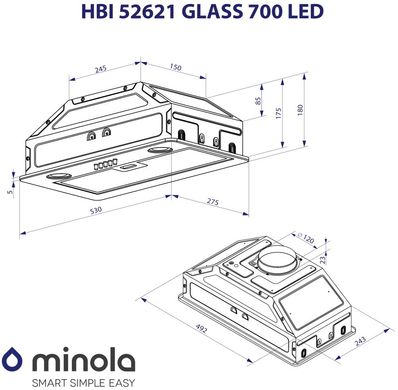 MINOLA HBI 52621 BL GLASS 700 LED РН018376 фото