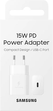 Samsung 15W Power Adapter (w/o Cable) White (EP-T1510NWEGRU) 6788401 фото