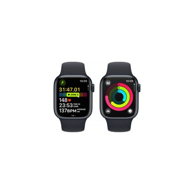 Apple Watch Series 9 GPS 41mm Midnight Aluminum Case w. Midnight Sport Band - S/M (MR8W3) 6913914 фото