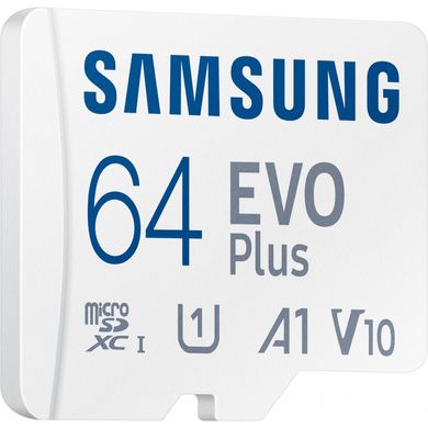 Samsung 64 GB microSDXC Class 10 UHS-I U1 V10 A1 EVO Plus + SD Adapter MB-MC64KA 330277 фото