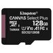 Kingston 128 GB microSDXC Class 10 UHS-I Canvas Select Plus + SD Adapter SDCS2/128GB 323523 фото 2
