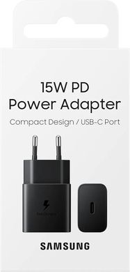 Samsung 15W Power Adapter Type-C Cable Black (EP-T1510XBEGRU) 6788398 фото