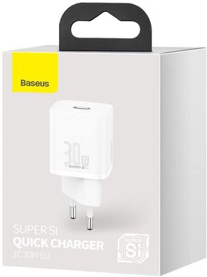 Baseus Super Silicone PD 30W Type-C White (CCSUP-J02) 329795 фото