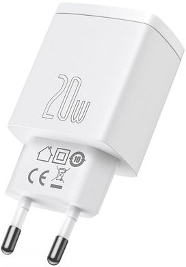 Baseus Compact Quick Charger U+C 20W White (CCXJ-B02) 329797 фото
