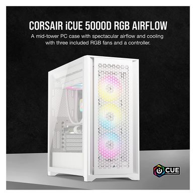 Corsair iCUE 5000D RGB Airflow White (CC-9011243-WW) 326598 фото