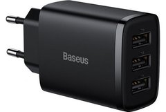 Baseus Compact Charger 3U 17W Black (CCXJ020101) 318213 фото