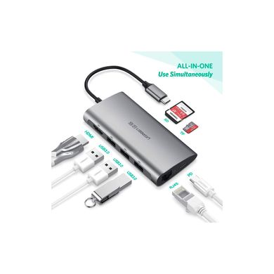 UGREEN 9-in-1 MultiPort Adapter Gray (50538) 325088 фото