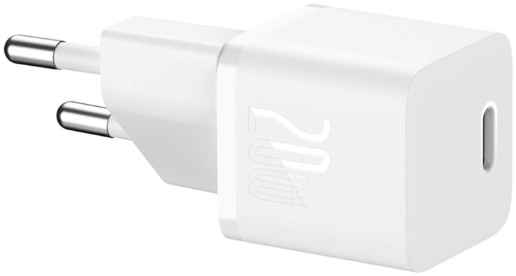 Baseus GaN5 Fast Charger (mini) 1C 20W White (CCGN050102) 321687 фото