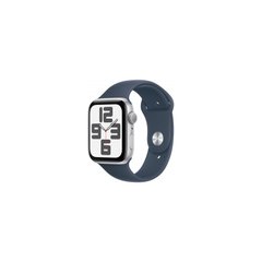 Apple Watch SE 2 GPS 40mm Silver Aluminium Case with Storm Blue Sport Band M/L (MRE23) 6915014 фото