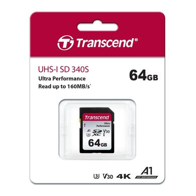 Transcend 64 GB SDXC UHS-I U3 V30 A2 340S TS64GSDC340S 323105 фото