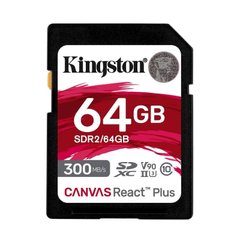 Kingston 64 GB SDXC Class 10 UHS-II U3 Canvas React Plus (SDR2/64GB) 323511 фото