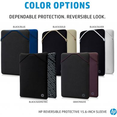 HP 15.6 Reversible Protective Black/Silver Sleeve (2F2K5AA) 330123 фото
