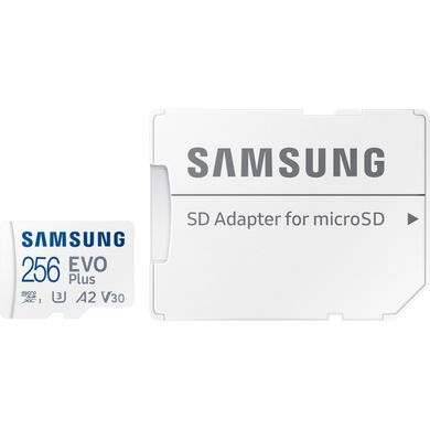 Samsung 256 GB microSDXC Class 10 UHS-I U3 V30 A2 EVO Plus + SD Adapter MB-MC256KA 330275 фото