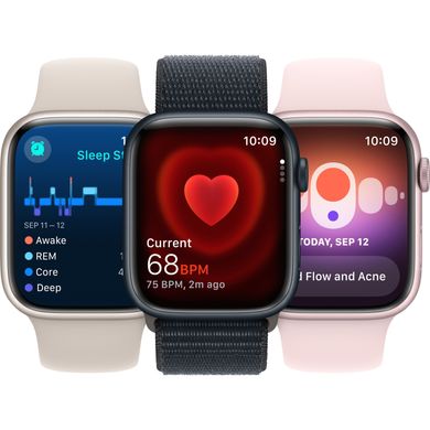 Apple Watch Series 9 GPS 41mm Silver Aluminum Case w. Storm Blue S. Band - S/M (MR903) 6913915 фото